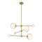 Designers Fountain Teatro 3 Light Modern Brushed Gold with Etched Opal Glass Shades Chandelier For Dining Rooms D296C-3CH-BG - alternate 1